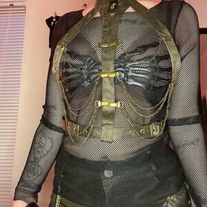 Devil Fashion Black Mesh Skeleton Hand Top Size S – Gothic Punk Altwear